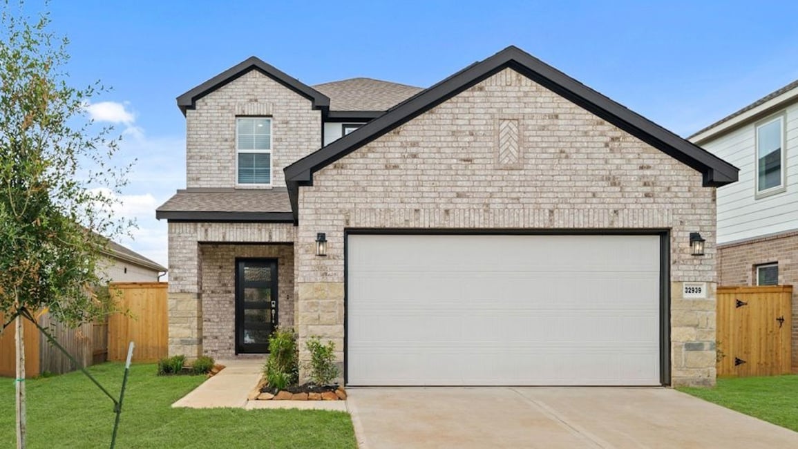 A house with a garage.