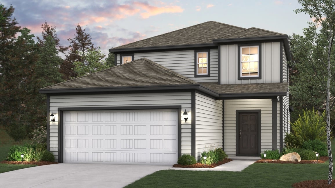 A house with a garage.