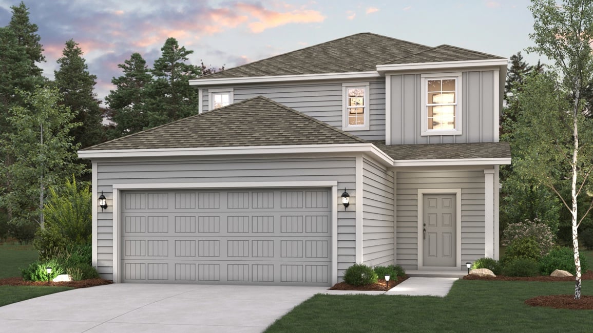 A house with a garage.