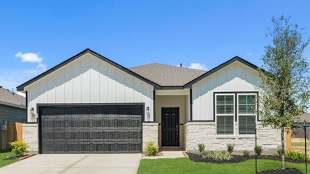 A house with a garage.