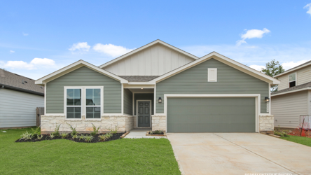 A house with a garage.