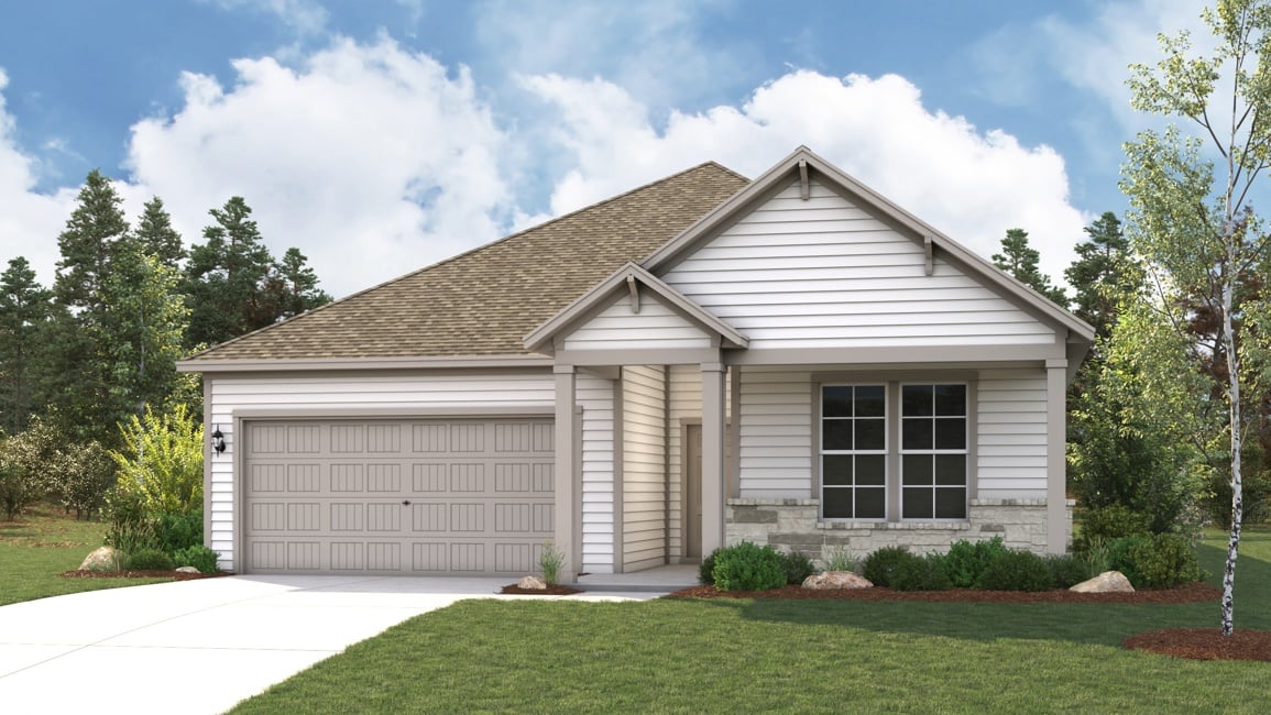 A house with a garage.