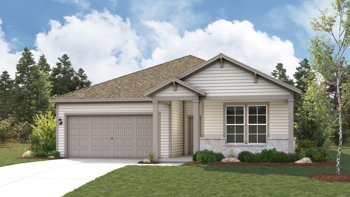 A house with a garage.