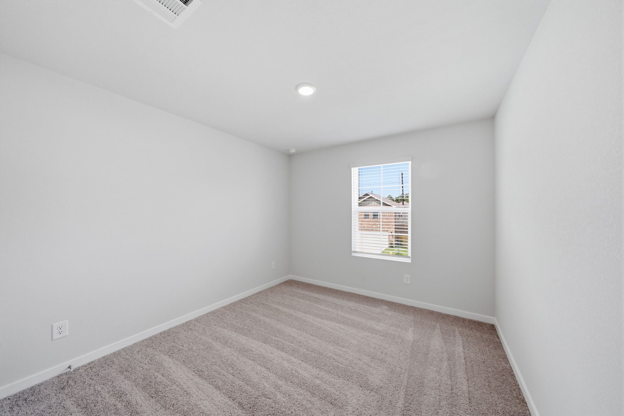 A room with a carpet and a rug.
