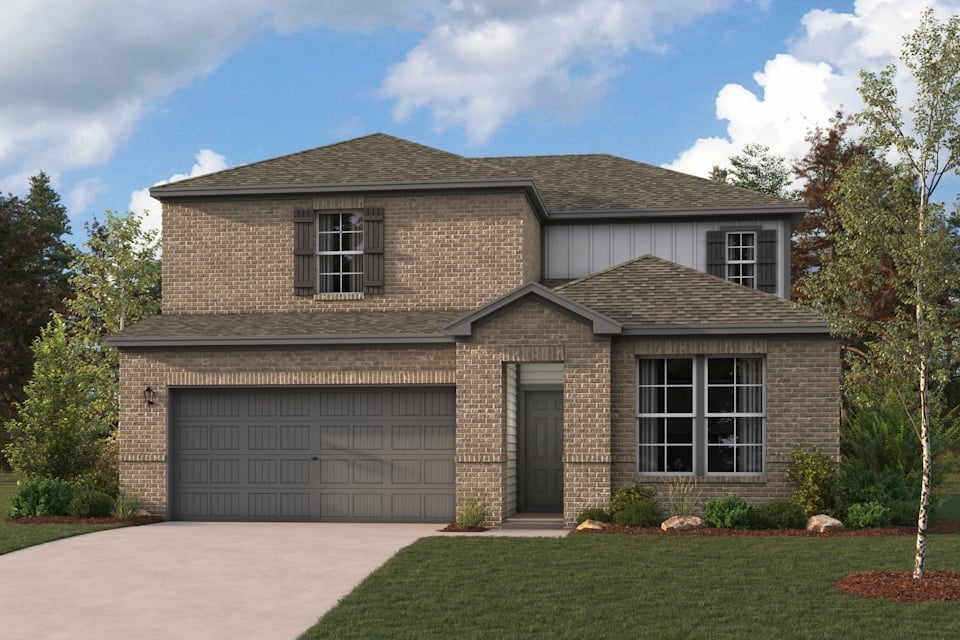 A house with a garage.