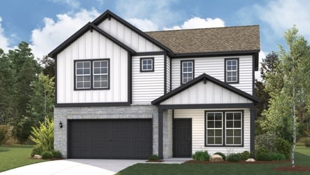 A house with a garage.