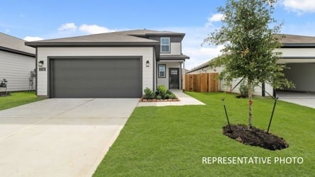 A house with a driveway.