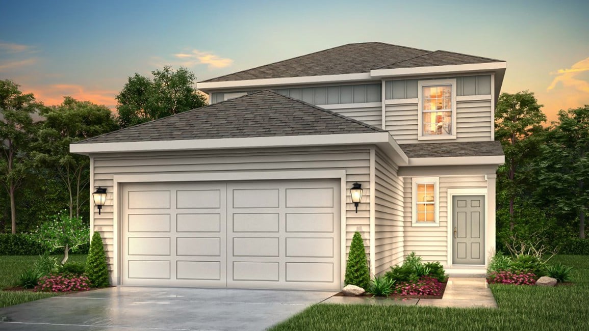 A house with a garage.
