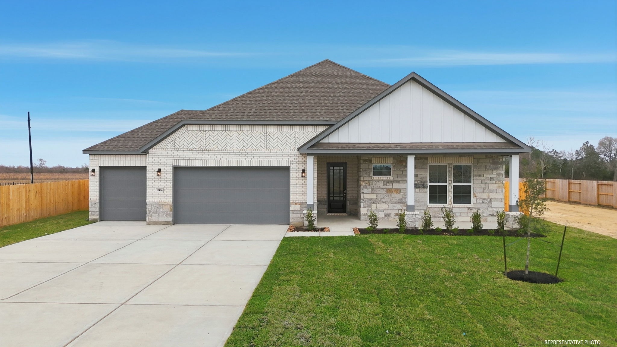 A house with a garage.