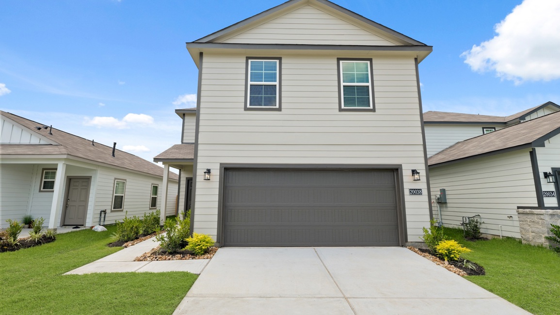 A house with a garage.