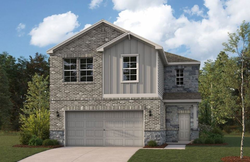 A house with a garage.