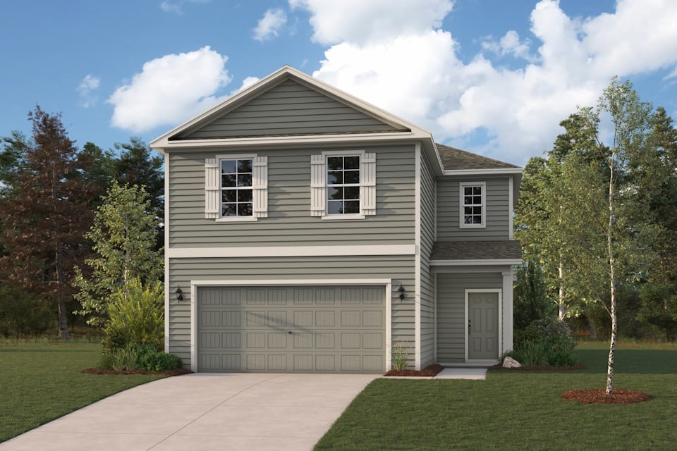 A house with a garage.