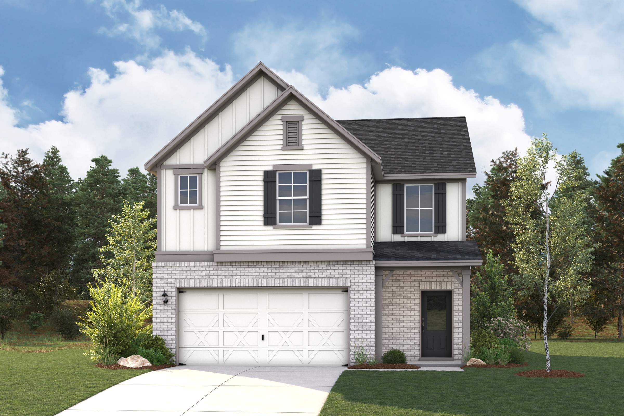 A house with a garage.