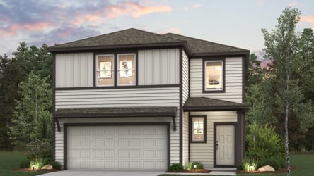 A house with a garage.