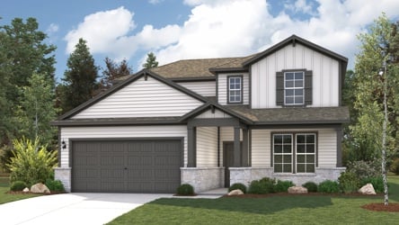 A house with a garage.