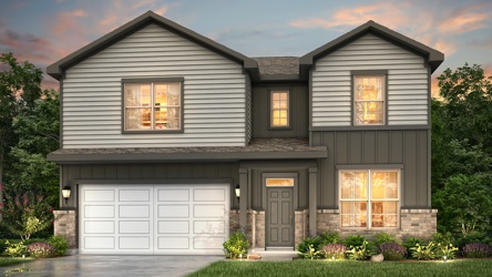 A house with a garage.