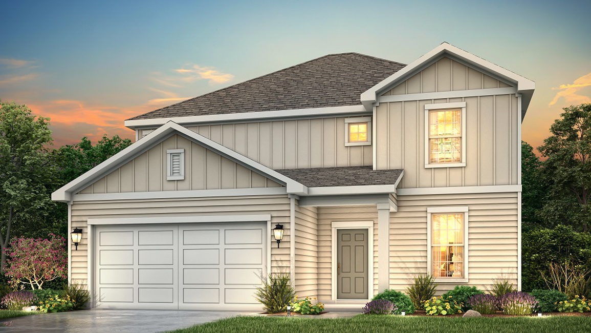 A house with a garage.
