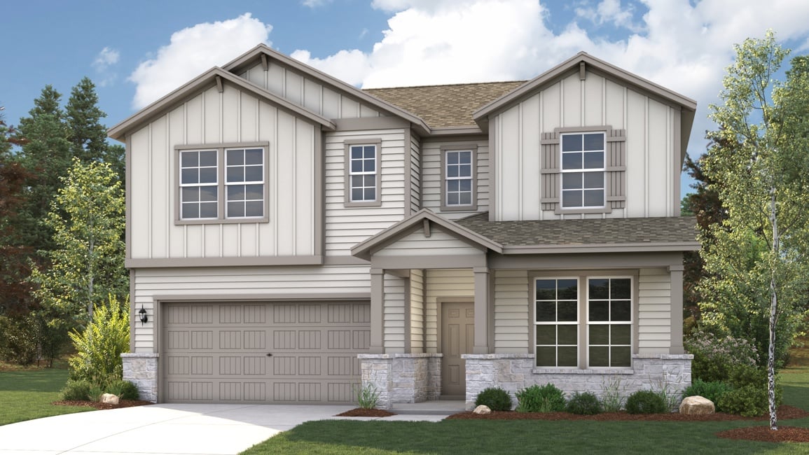 A house with a garage.
