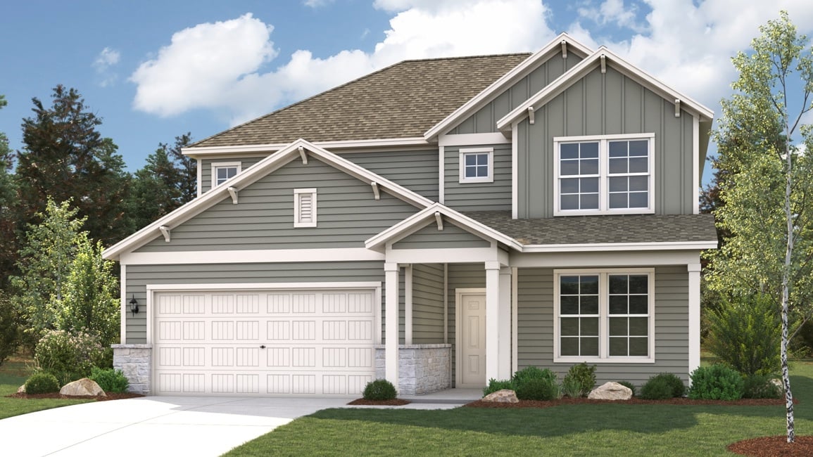 A house with a garage.
