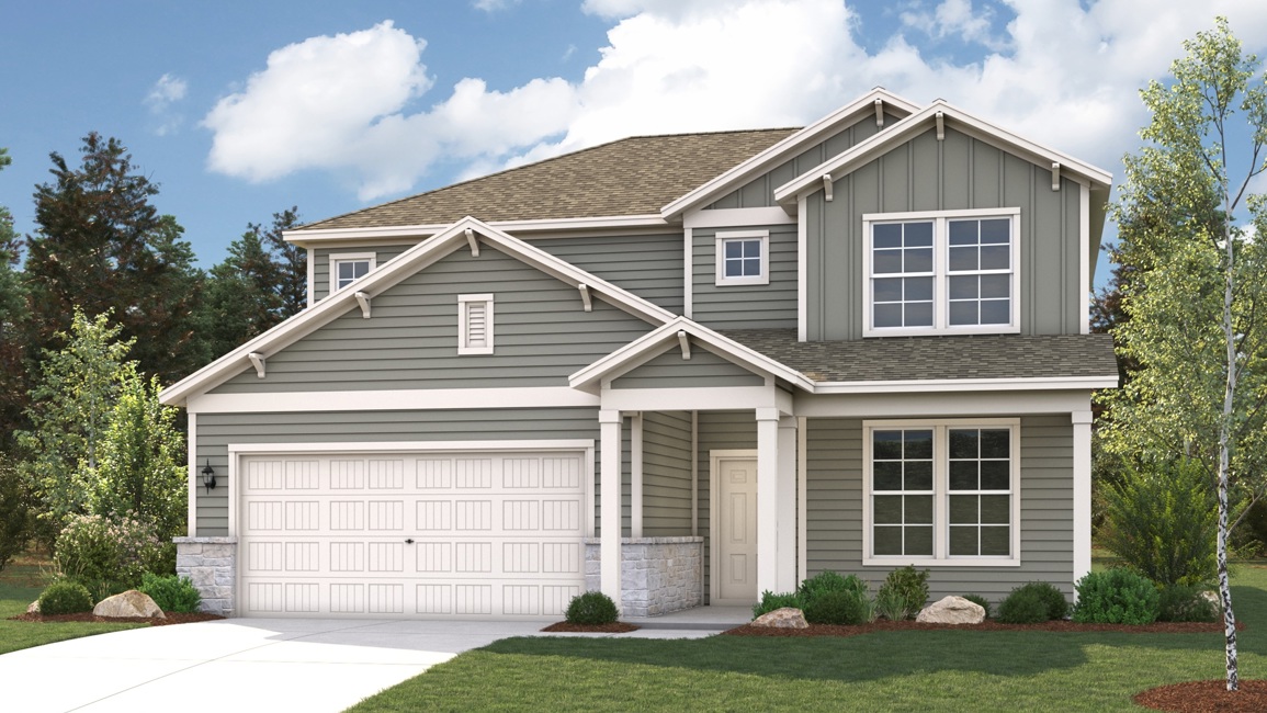 A house with a garage.