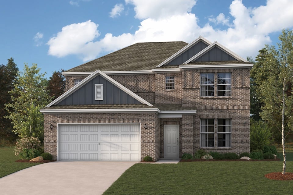 A house with a garage.
