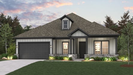 A house with a large front yard.