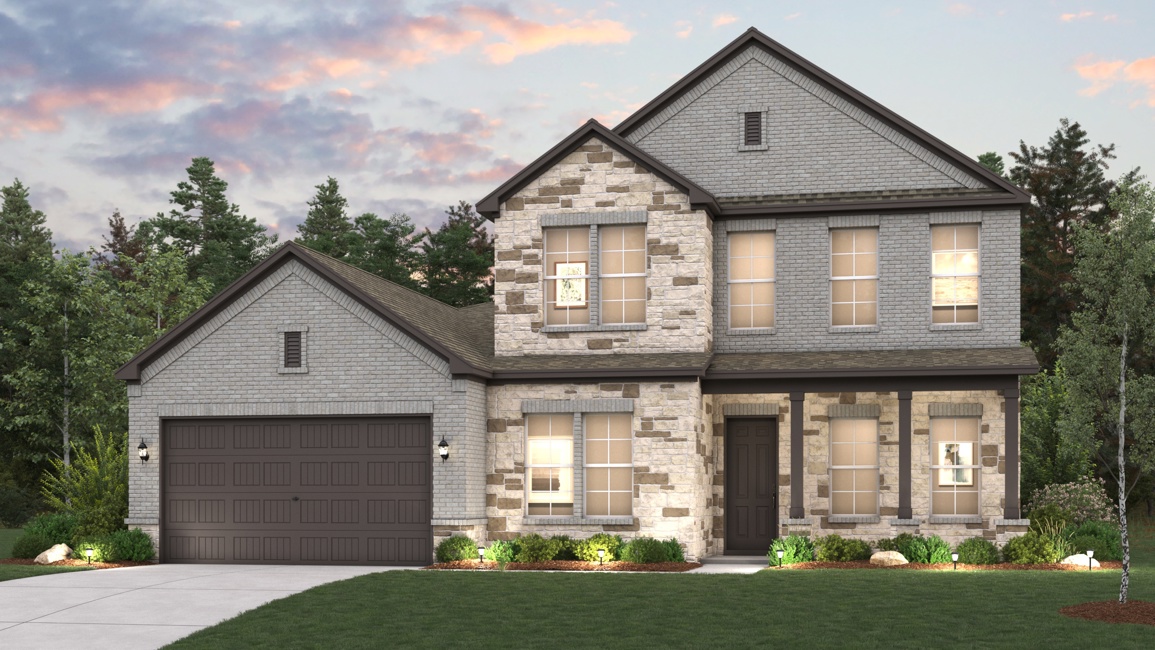 A house with a garage.