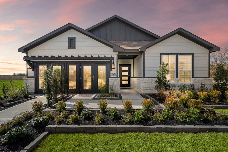 A house with a driveway.