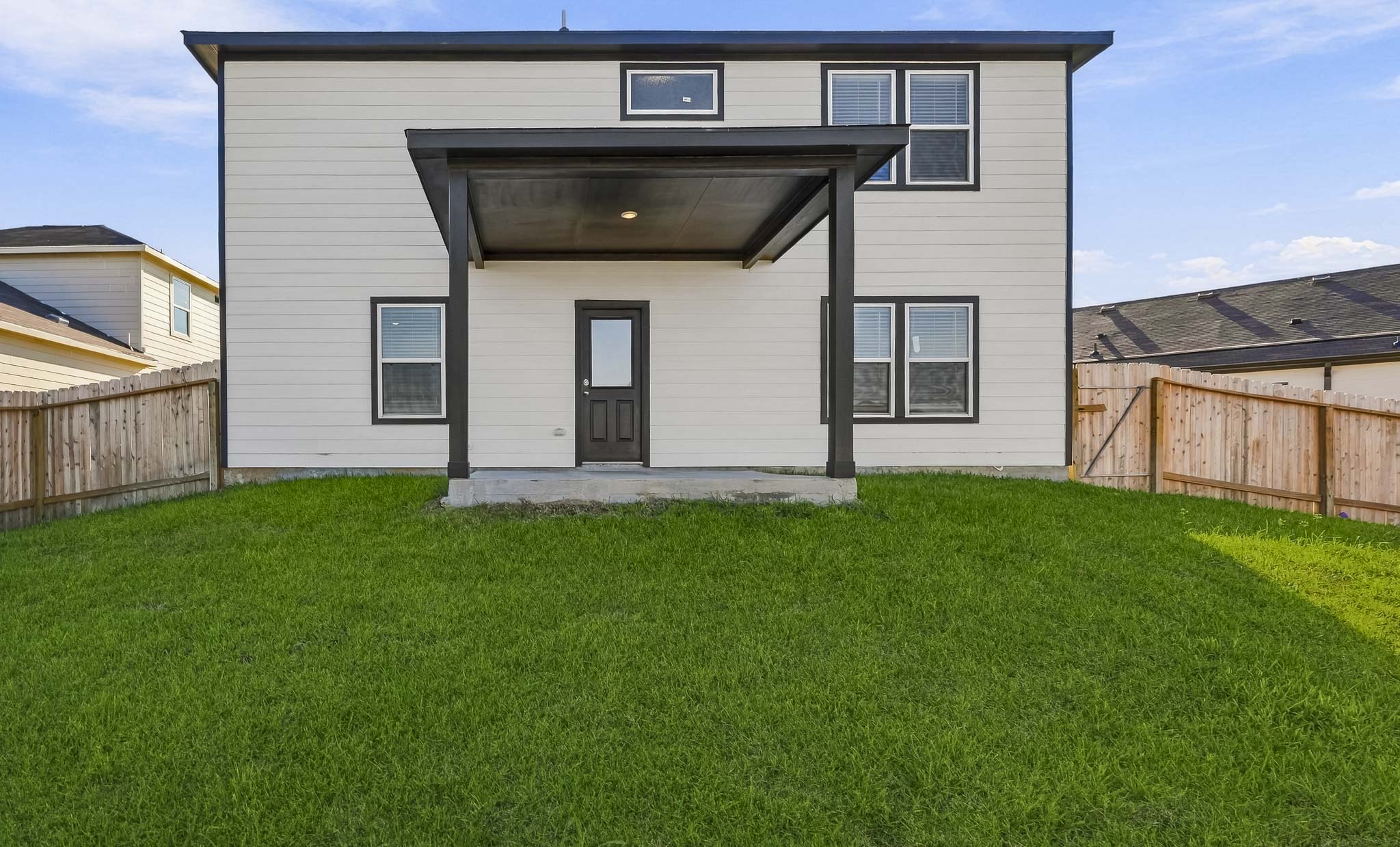 A house with a garage.