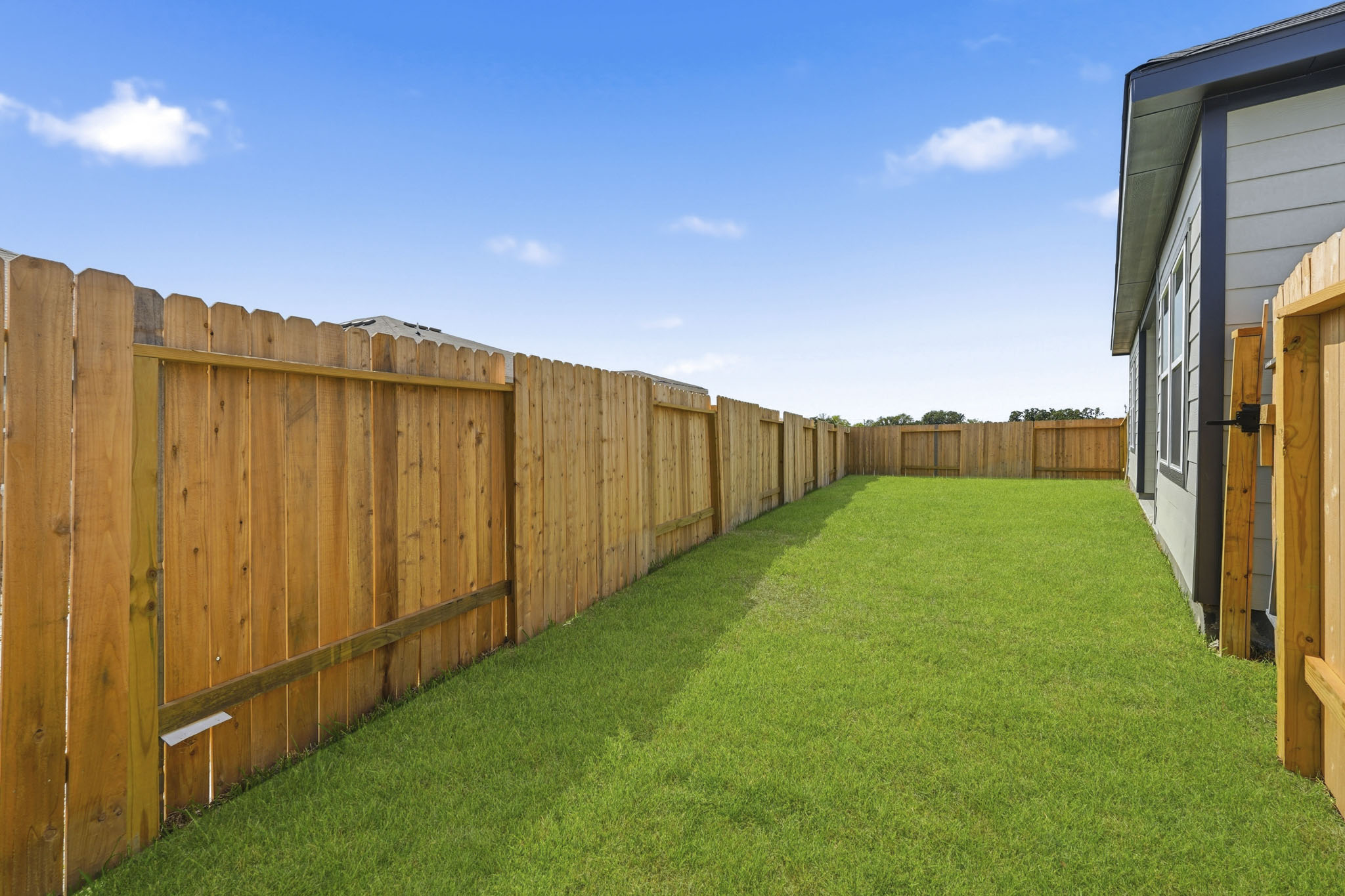 A fenced in yard.