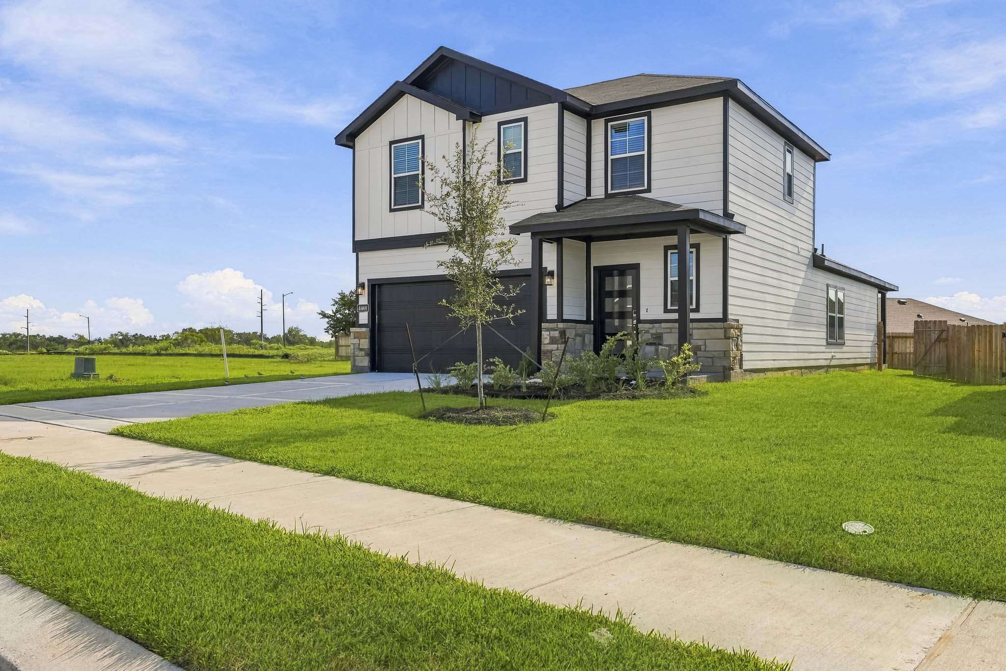 A house with a driveway.