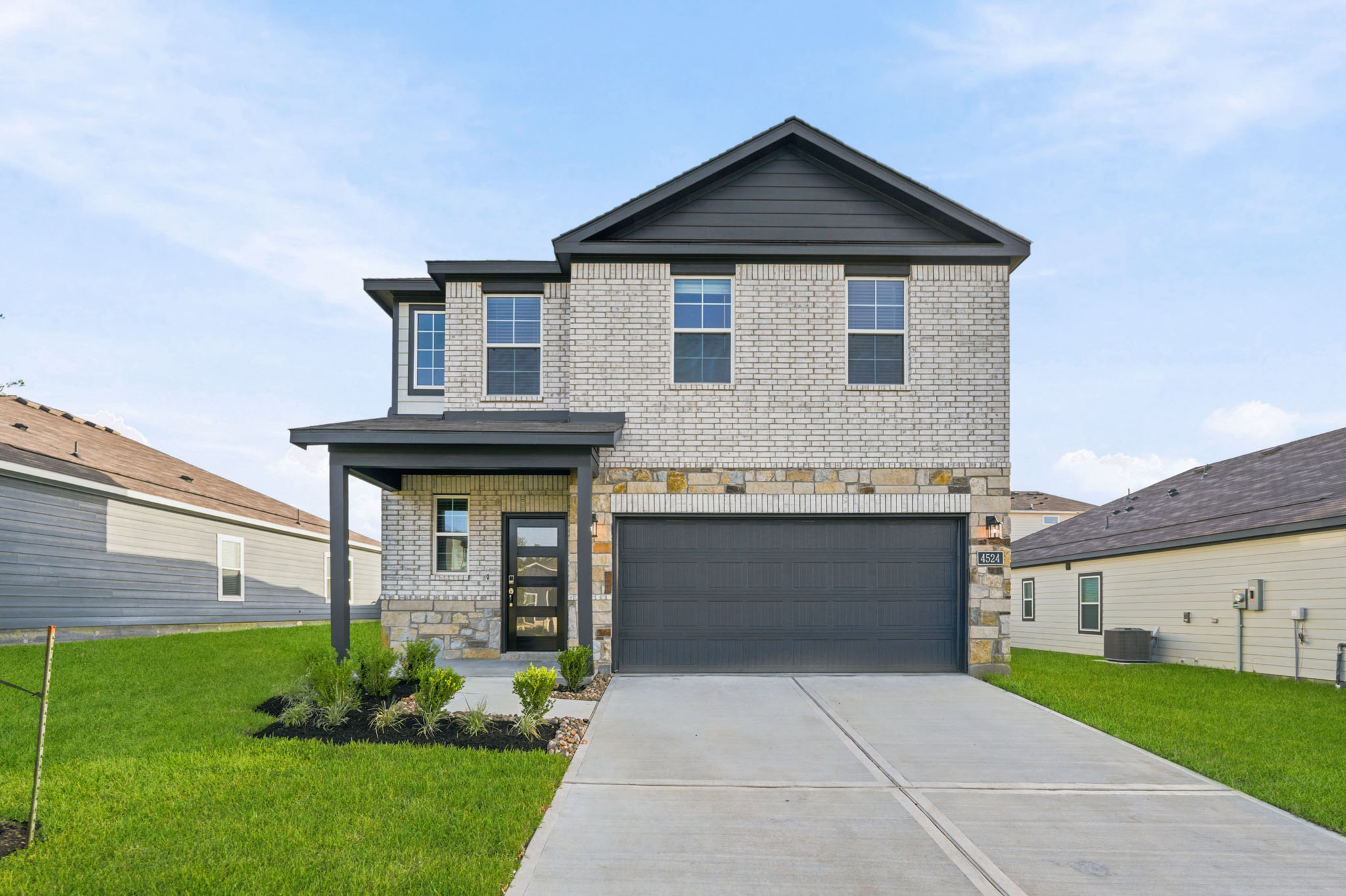 A house with a garage.