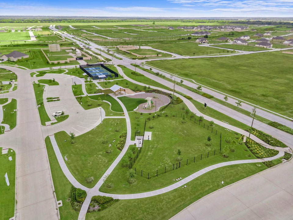 An aerial view of a large area.