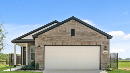 A building with a garage.