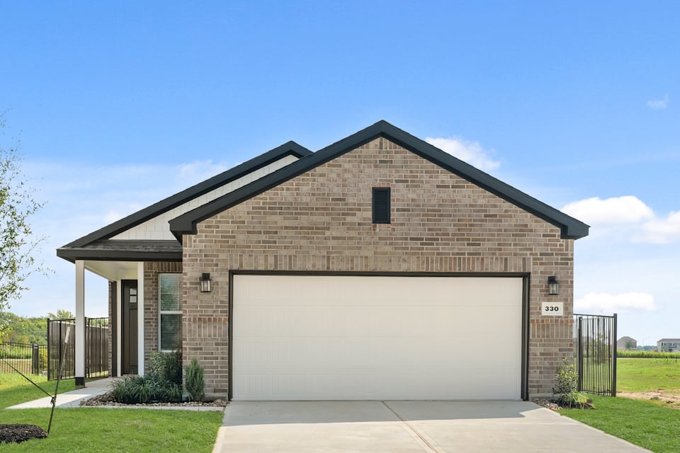 A building with a garage.