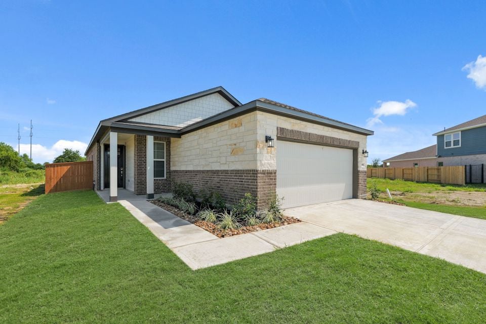 A house with a garage.