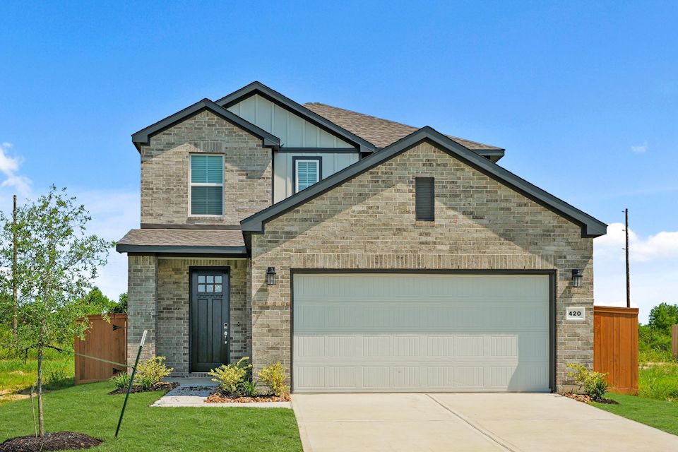 A house with a garage.