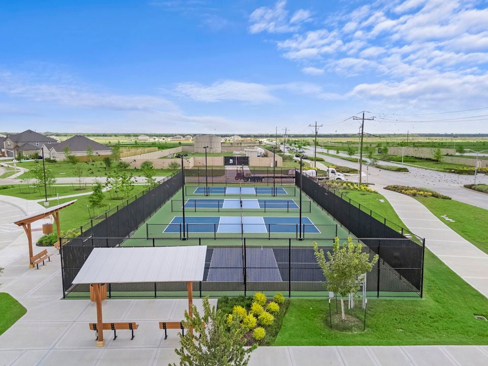 A swimming pool with a deck.