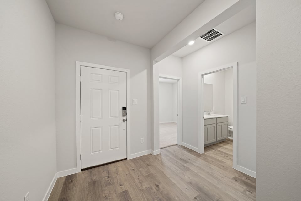 A room with white walls.