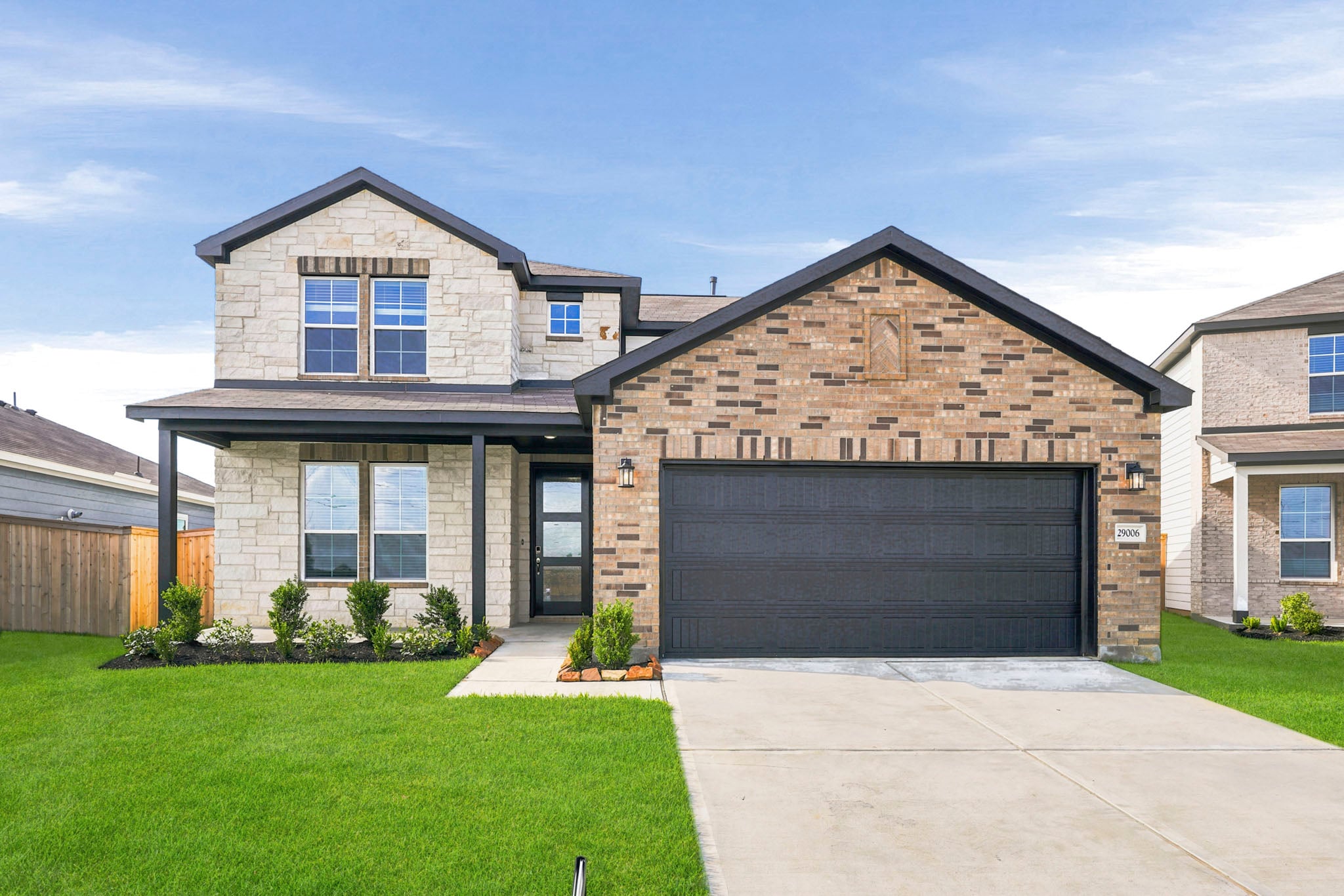 A house with a garage.