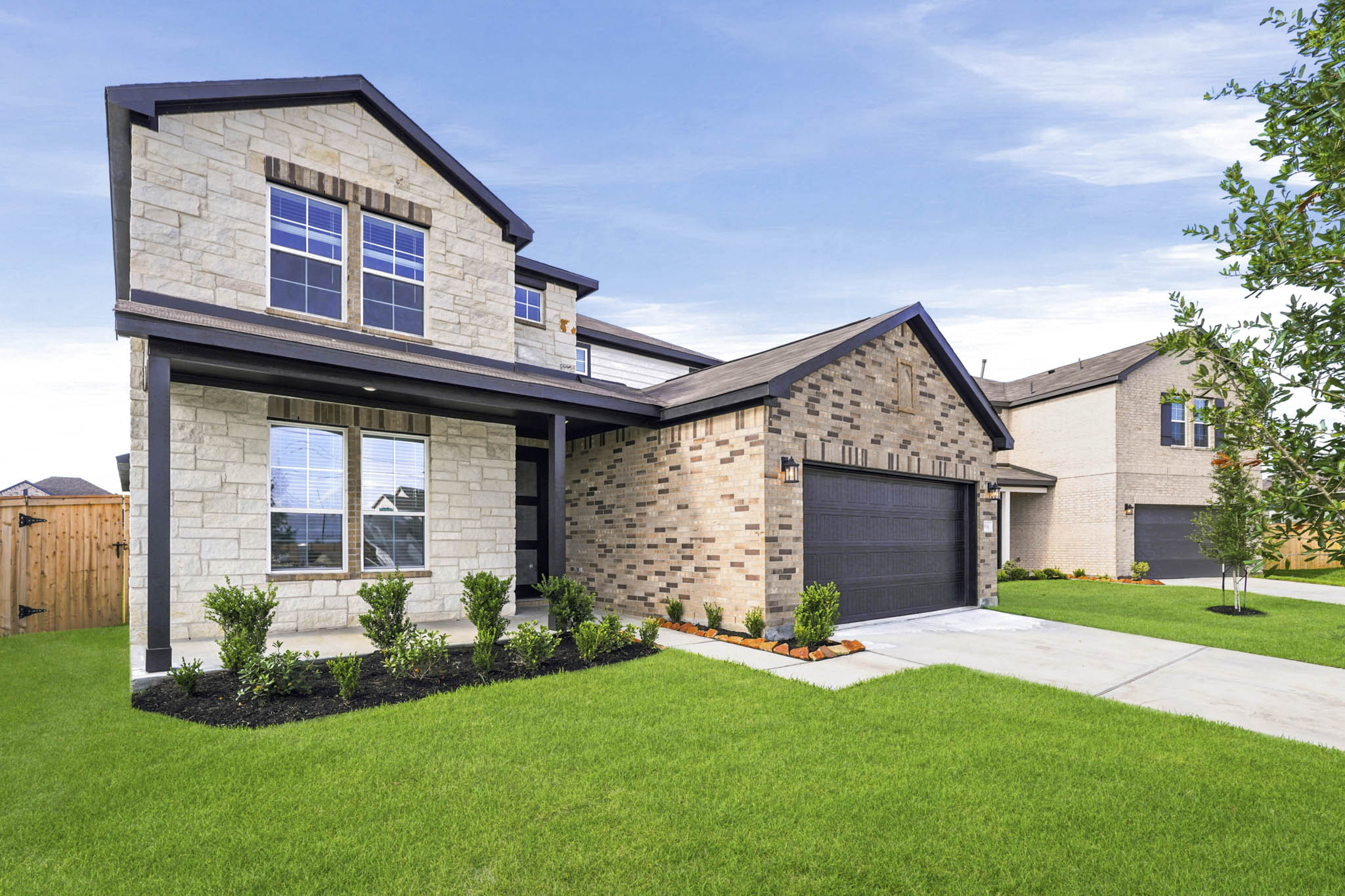 A house with a driveway.