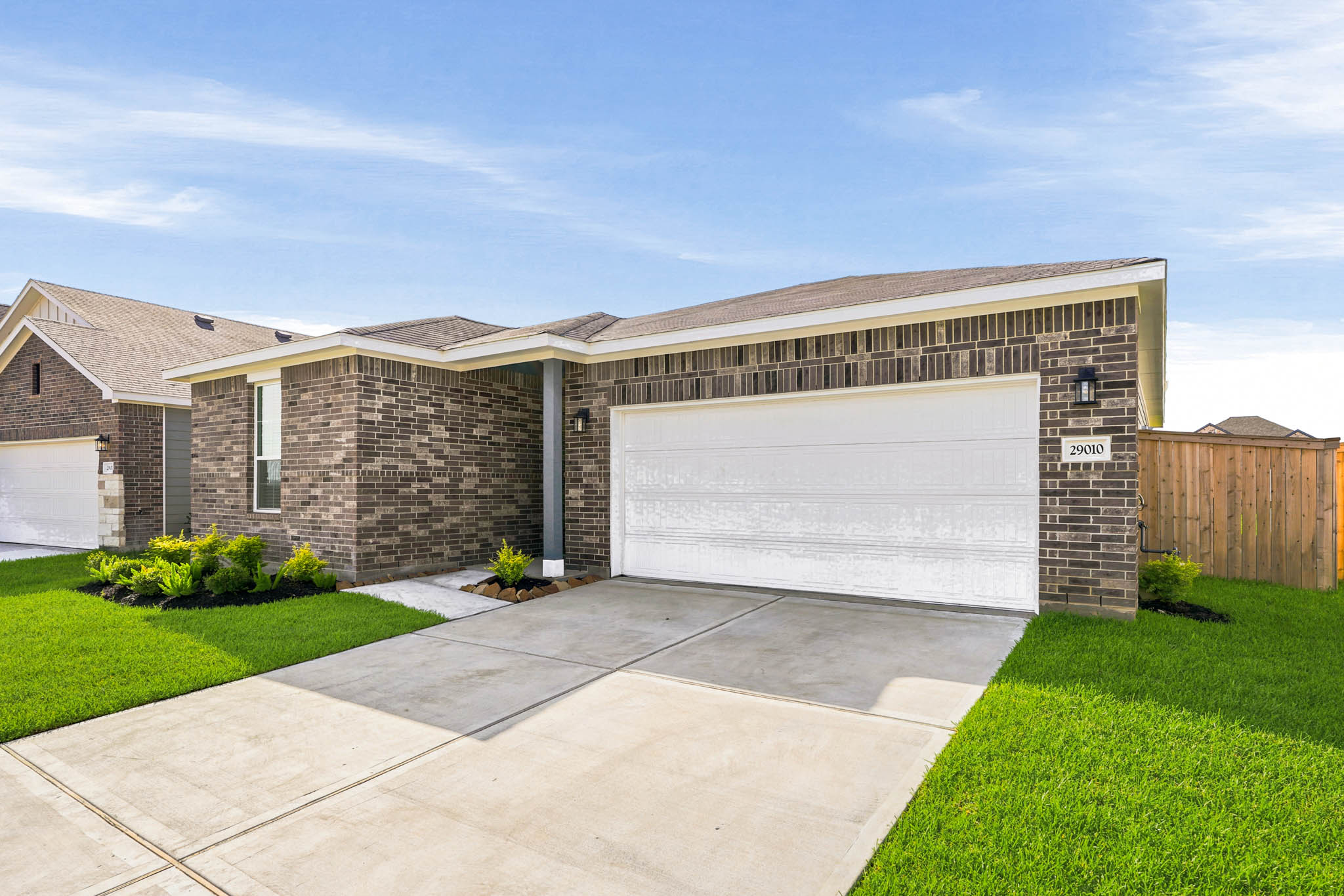 A house with a garage.