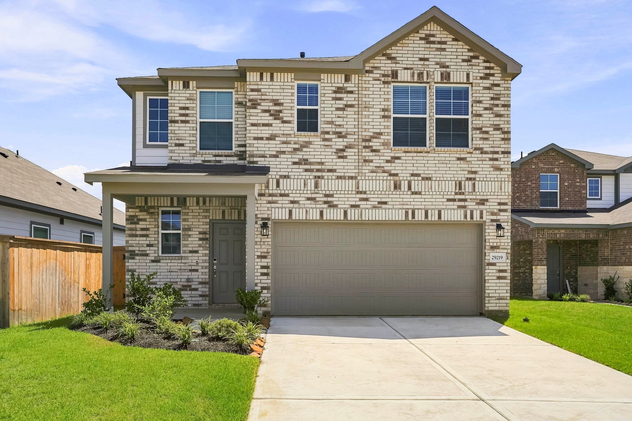 A house with a garage.