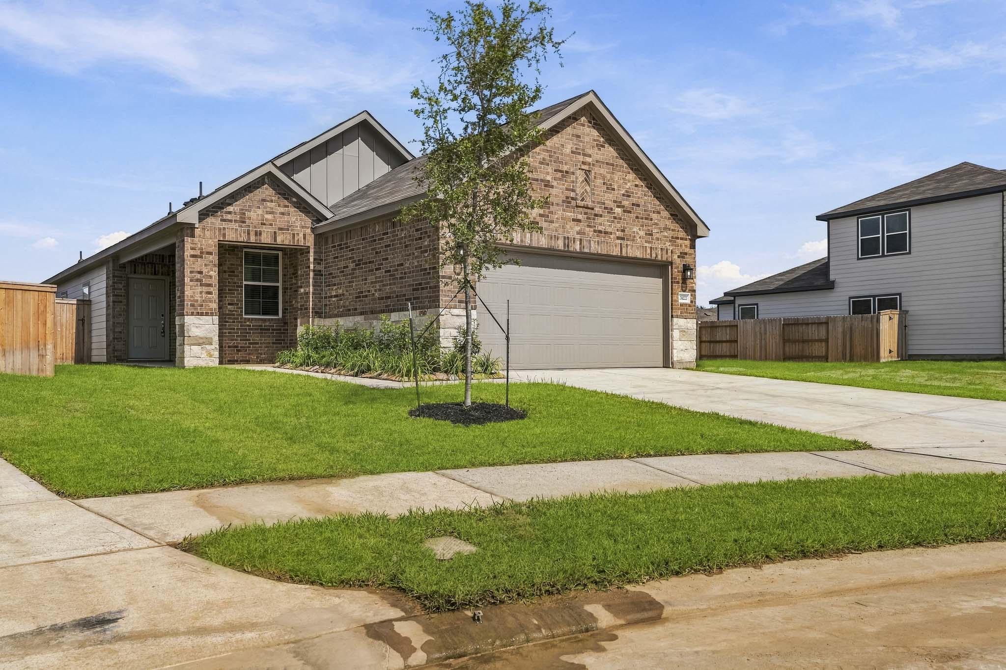 A house with a driveway.