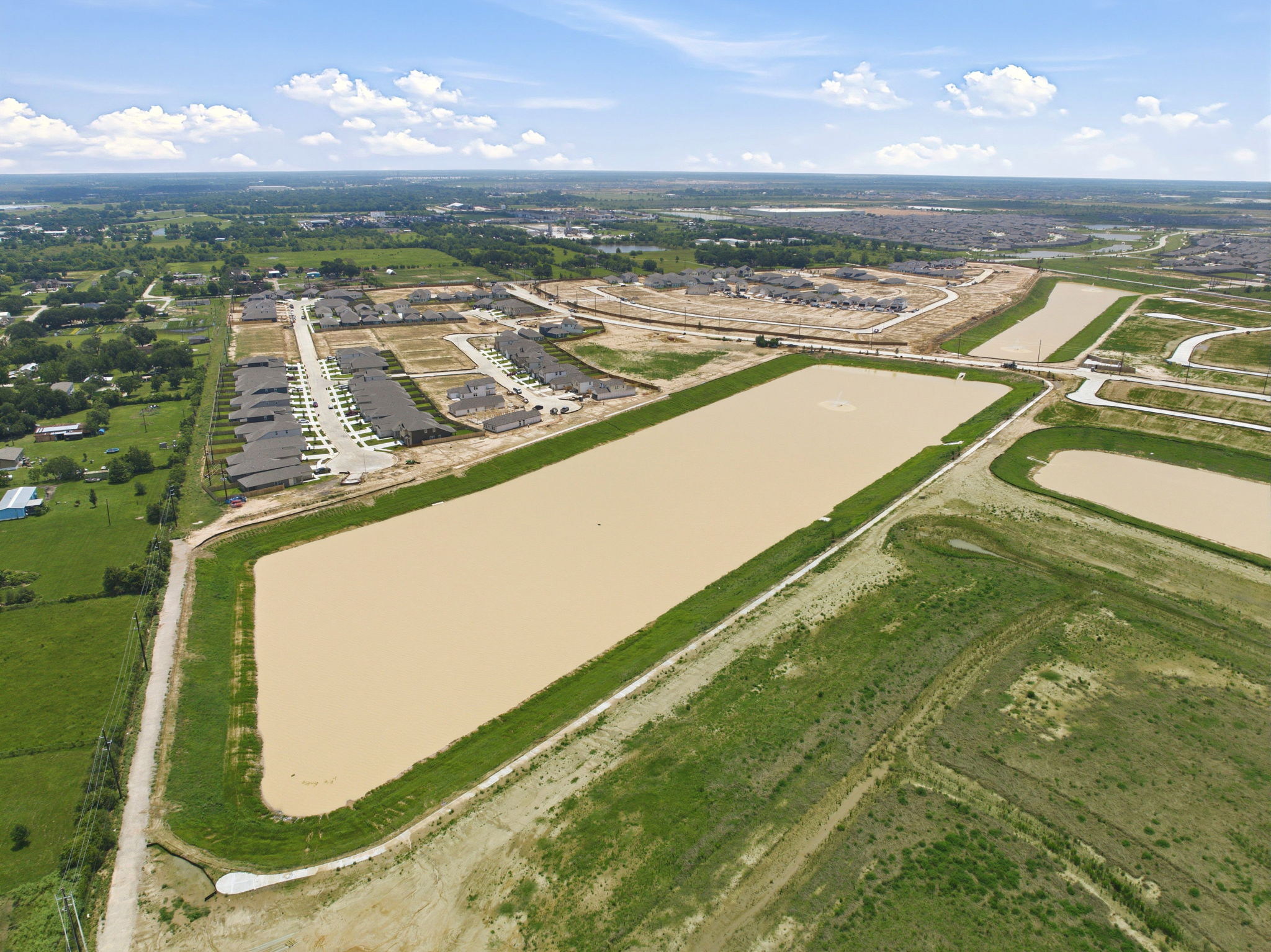 A large area of land with roads and buildings.