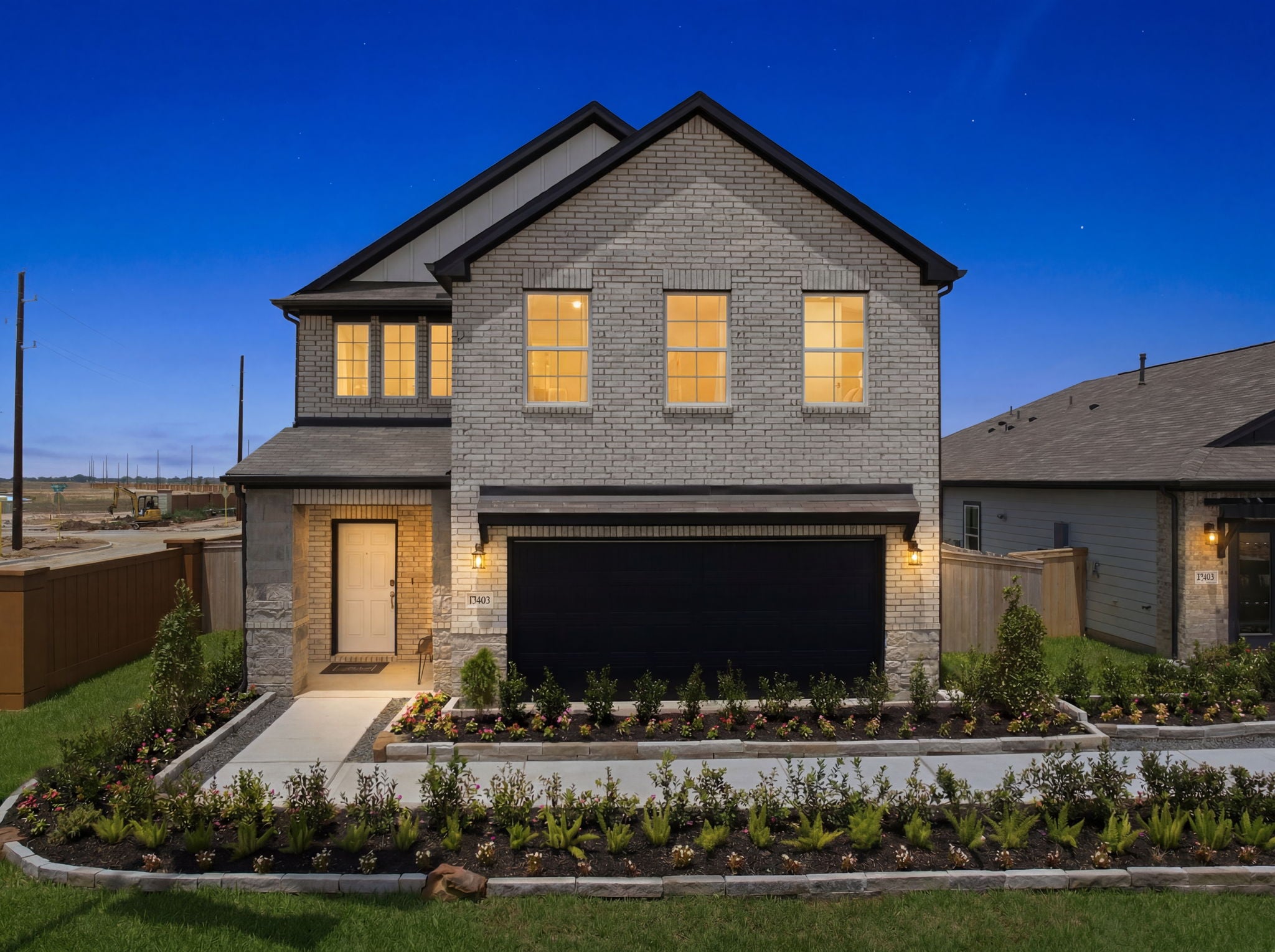 A house with a garage.