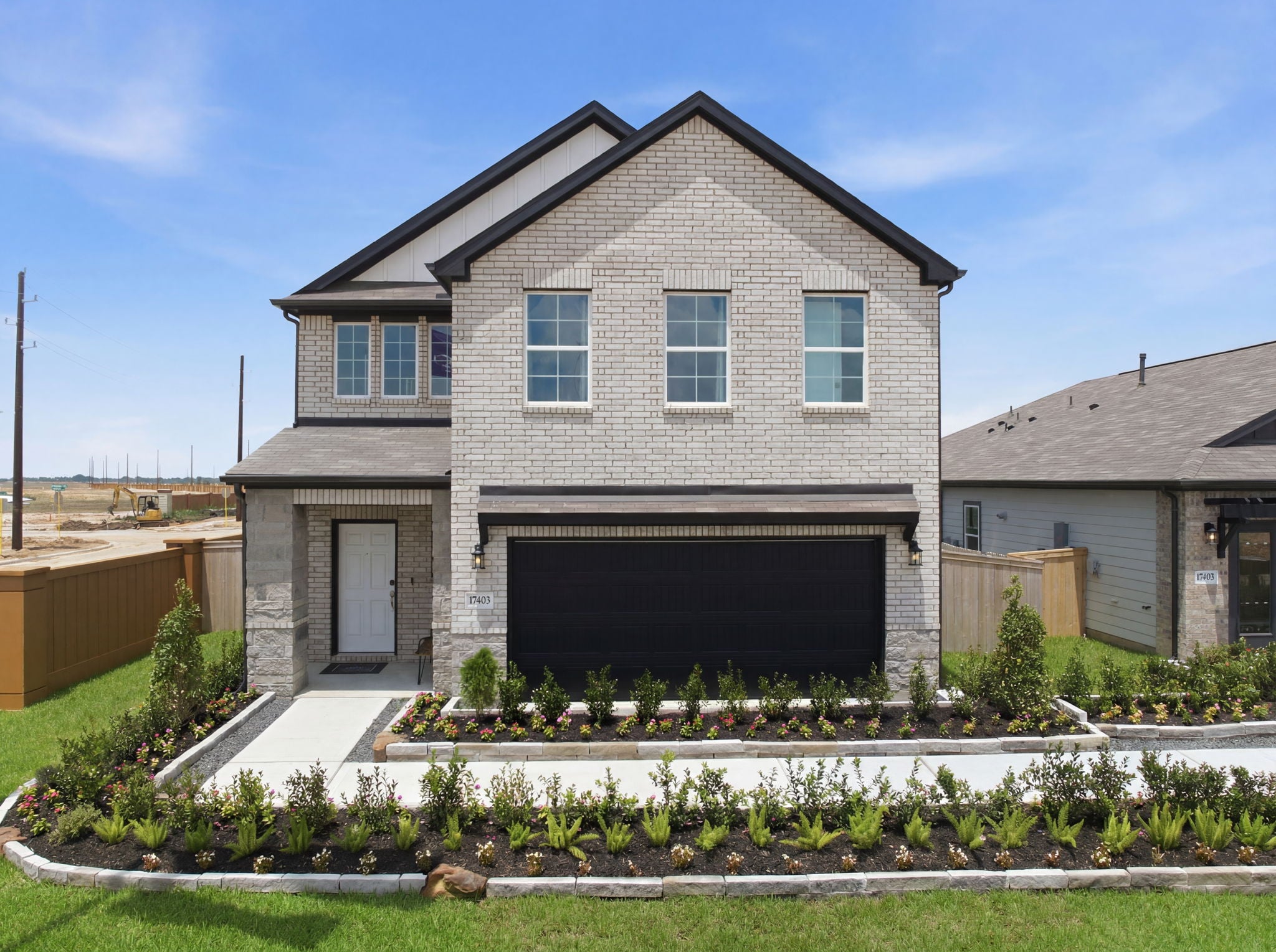 A house with a garage.