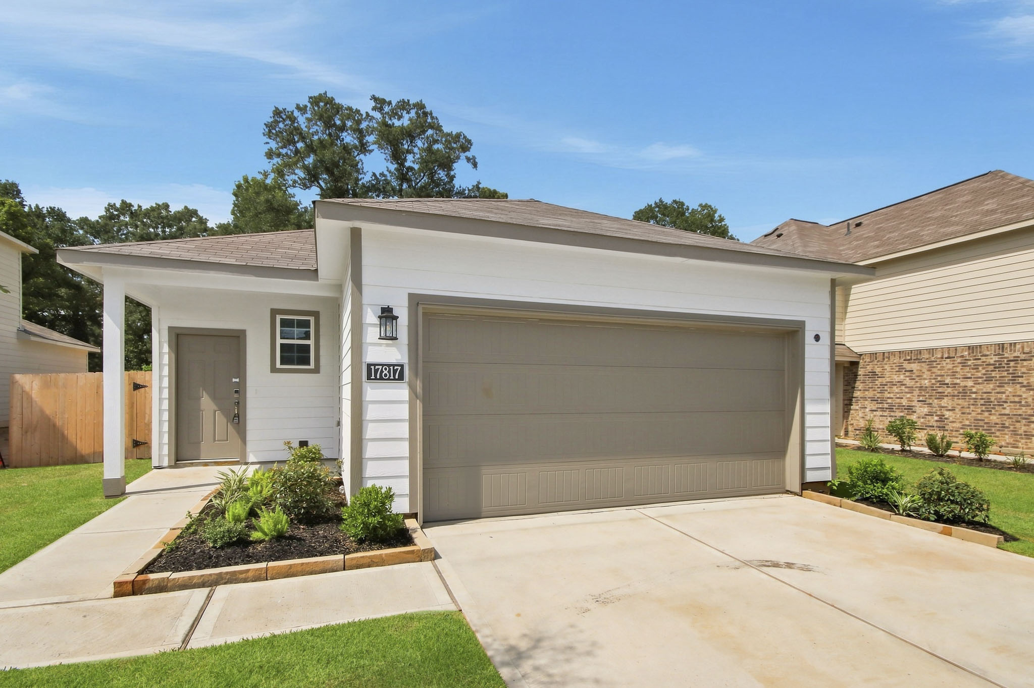 A house with a garage.