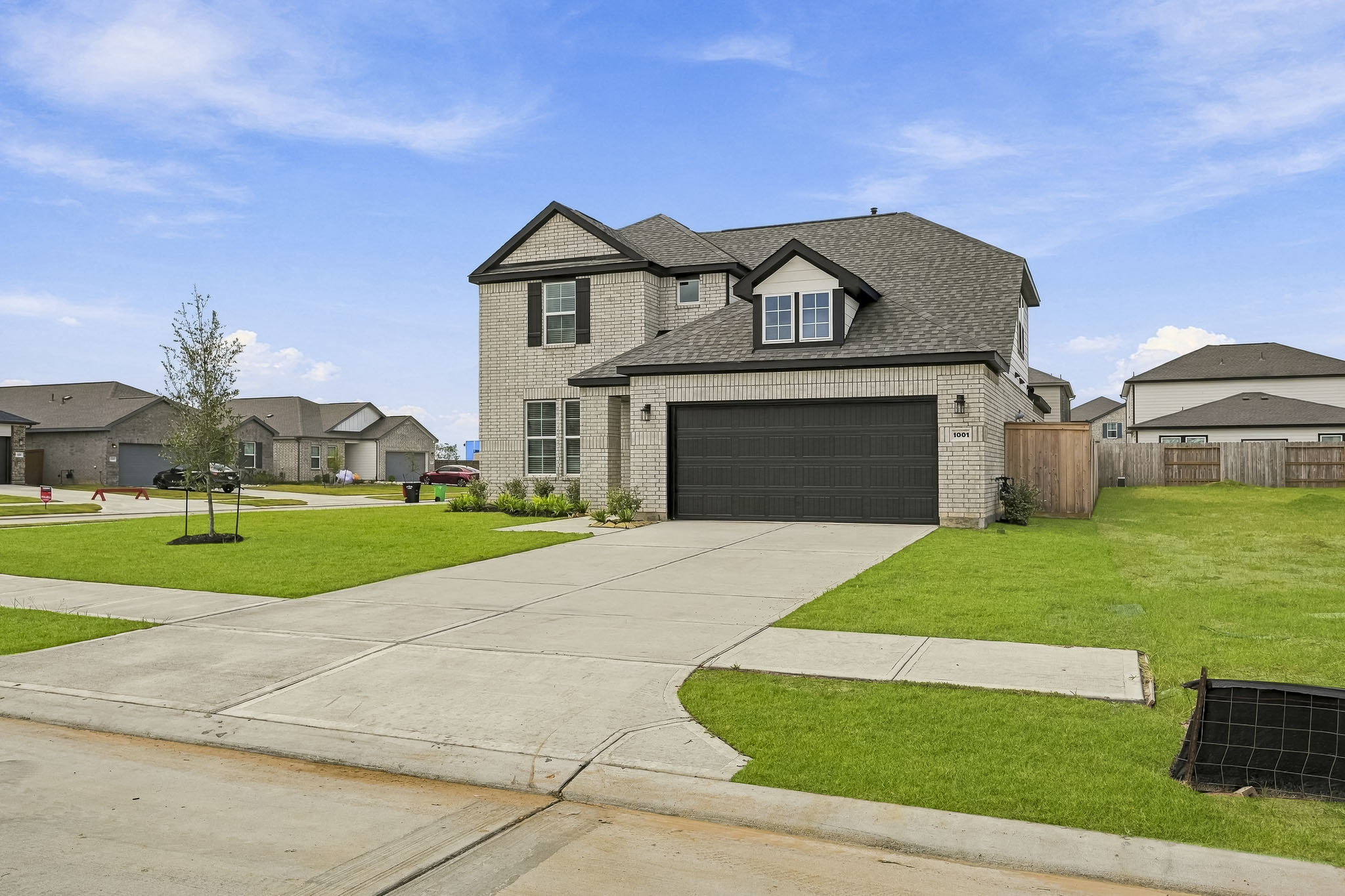 A house with a driveway.