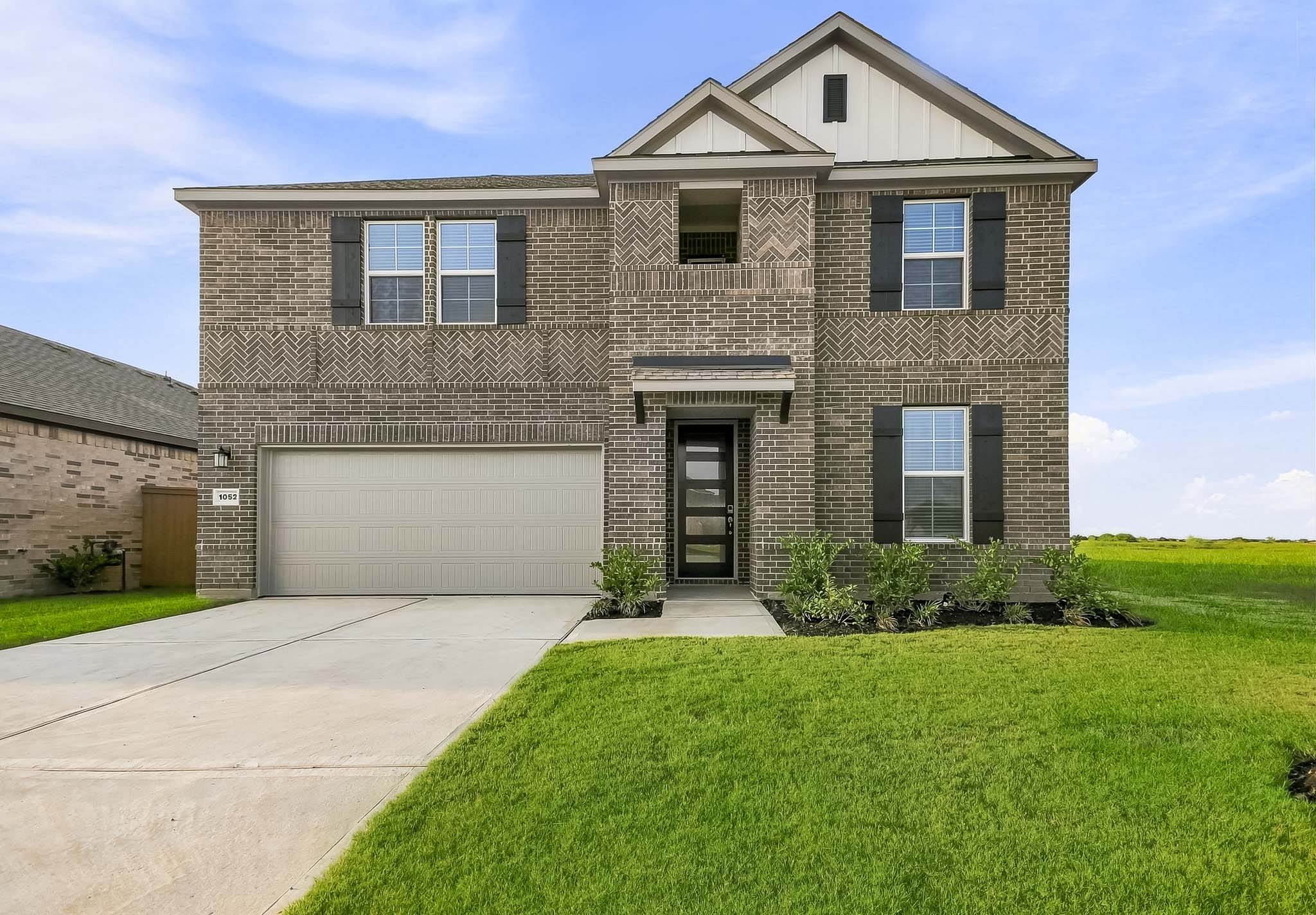 A house with a garage.